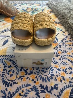 a new day Braided Straw Slide Sandals - Tan